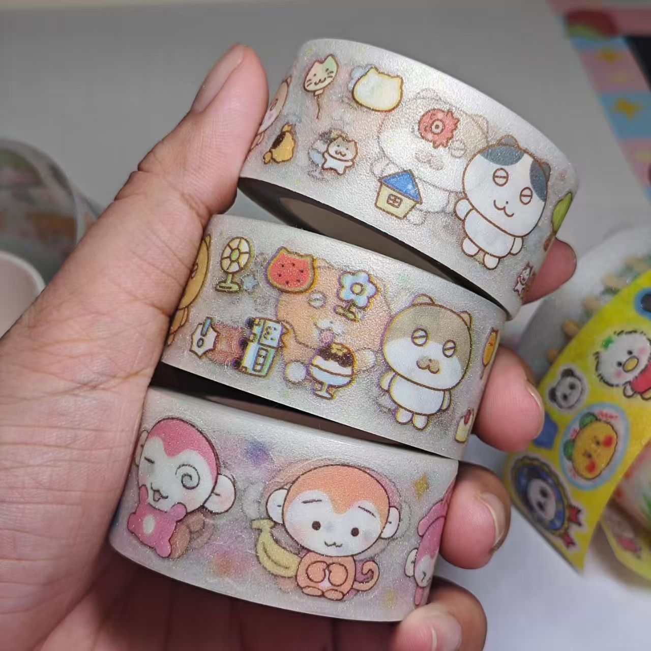 clear material clear liner printing glittery   kiss cut washi tape.2