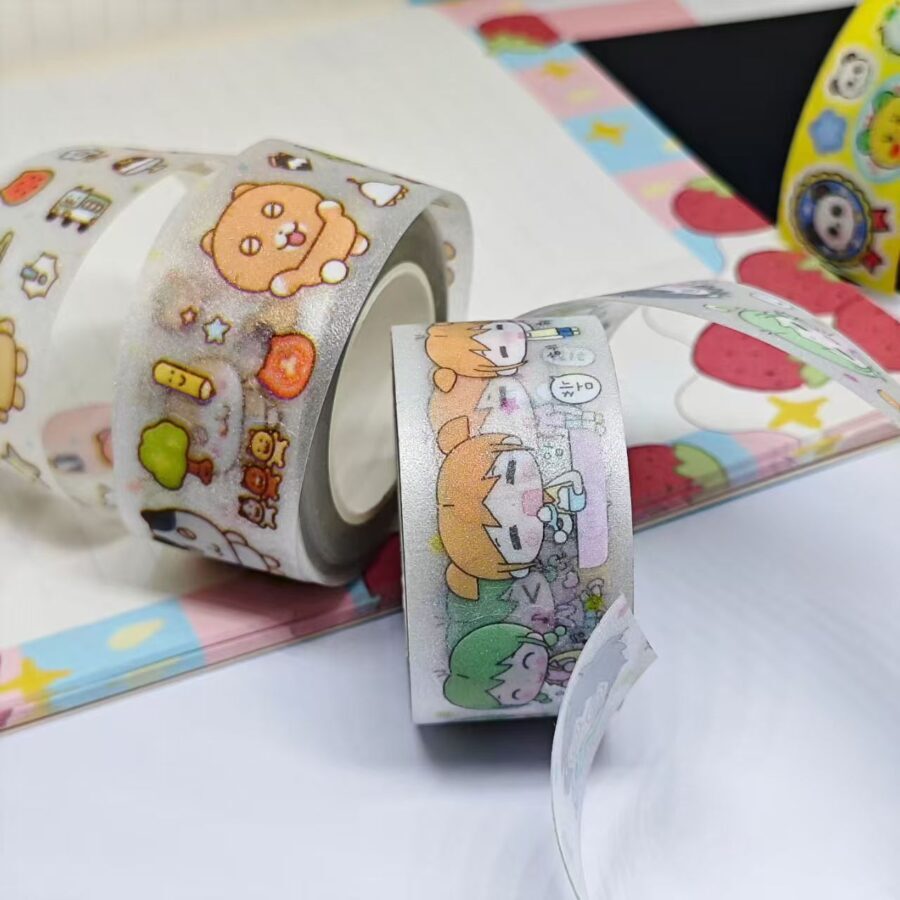 clear material clear liner printing glittery   kiss cut washi tape.3 e