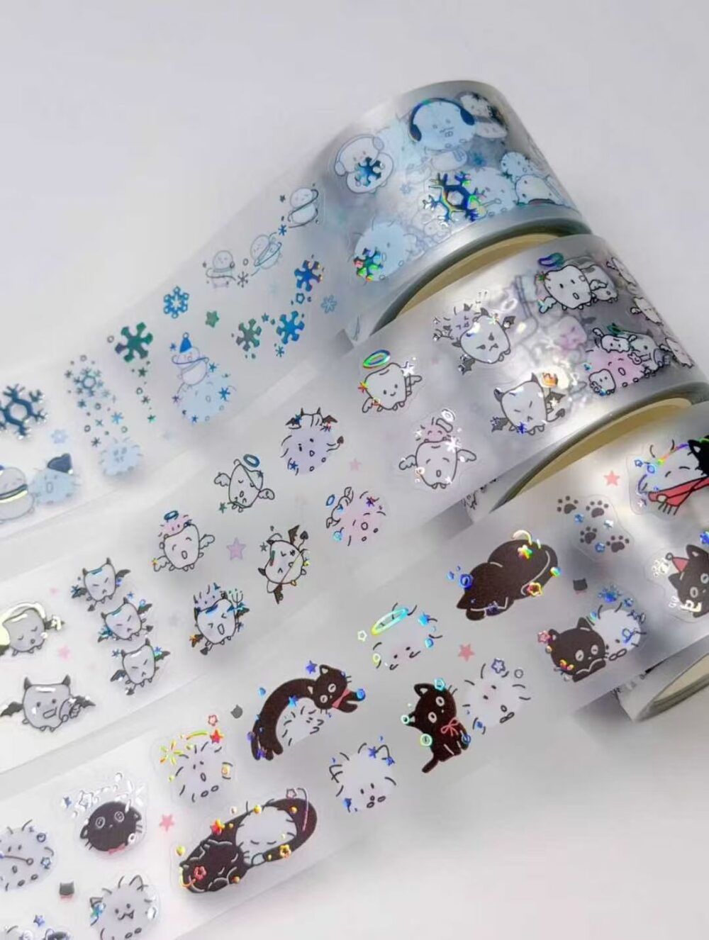 clear matte material clear liner printing 3D foil kiss cut washi tape e