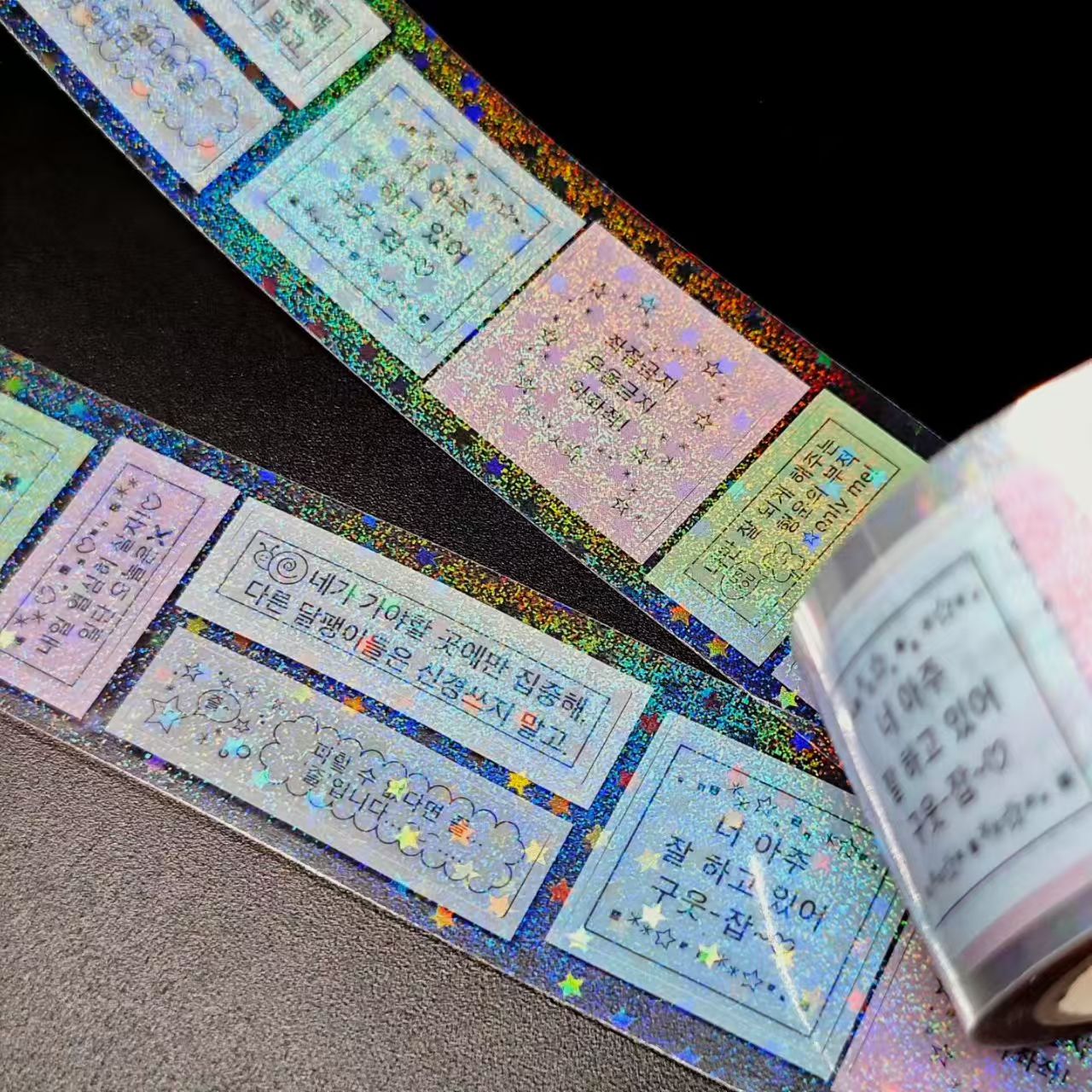 clear material clear liner printing Special hologram Lamination kiss cut washi tape