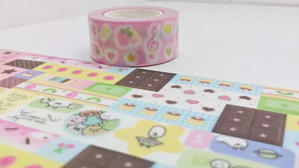paper material paper liner printing glittery lamination kiss cut washi tape e