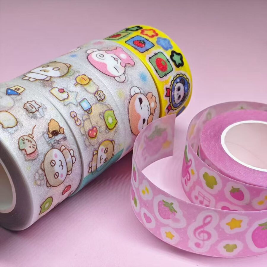 printing glittery kiss cut washi tape e