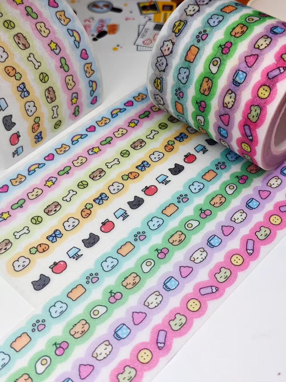 washi paper paper liner printing glittery kiss cut washi tape 1 e